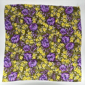 St. John Purple Floral Large Silk Square Scarf Elegant Classy Capsule